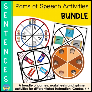 Preview of Parts of Speech Activities Bundle | Sentence Building and Expanding