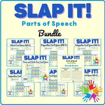 Preview of Parts of Speech Slap It Card Game Bundle