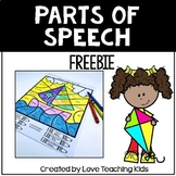 Parts of Speech Summer Color by Code - Grammar Coloring Page