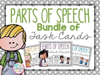 Preview of Parts of Speech Task Card Bundle- 72 Task Cards