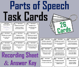 Parts of Speech Task Cards Activity: Nouns, Verbs, Adjecti
