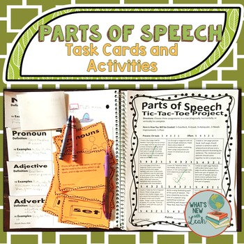Preview of Parts of Speech Task Cards and Activities