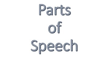 Preview of Parts of Speech - Theory