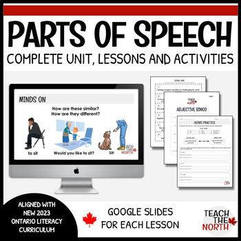 Preview of Parts of Speech Unit | New Ontario Literacy Curriculum Foundations of Language