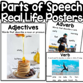 Parts of Speech Verbs Nouns Adverbs  Posters reading 