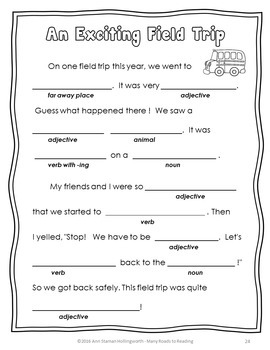 Parts of Speech Word Book by Many Roads to Reading | TpT