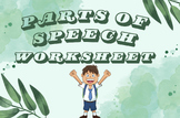 Parts of Speech Worksheet