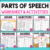 Parts of Speech Posters, Worksheets & Activities Bundle