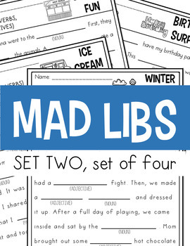 Preview of Mad Lib Stories: Nouns, Verbs, Adjectives BUNDLE