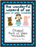 Parts of Speech Wizard of Oz Themed Worksheets {Freebie}