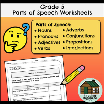 class 5 worksheet on parts of speech