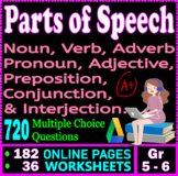 Parts of Speech Worksheets. Nouns, Verbs, Adjectives, Adve