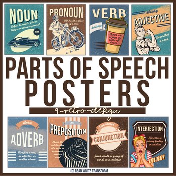 Preview of Parts of Speech in Retro Design for Middle and High School