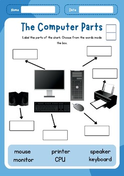 Parts of The Computer Worksheet with Answer Keys by HajarTeachingTools
