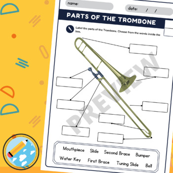 Parts of The Trombone Worksheet with Answer Keys by HajarTeachingTools
