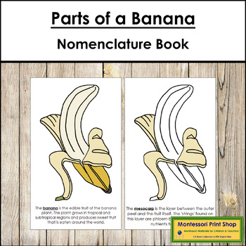 Preview of Parts of a Banana Book - Montessori Nomenclature