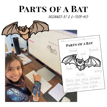 Preview of Parts of a Bat - Halloween Freebie - Designed by a 6-Year-Old