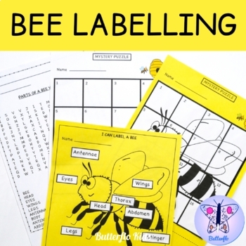 Preview of Parts of a Bee Science Labeling
