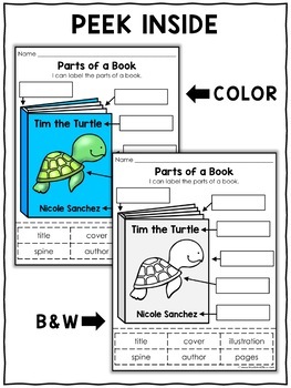 parts of a book activities by nicole and eliceo tpt