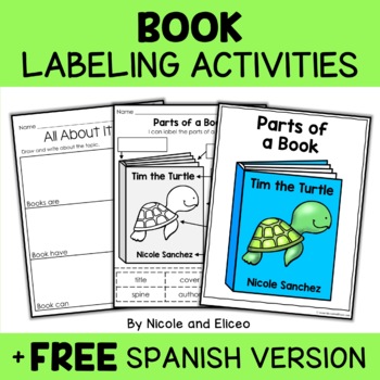 Preview of Parts of a Book Activities + FREE Spanish