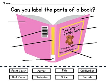 Preview of Parts of a Book - Elementary Library Skill