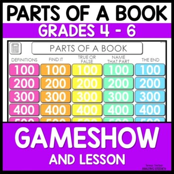 Preview of Parts of a Book GAMESHOW and LESSON