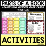 Parts of a Book Lesson | Gameshow | Task cards | Posters