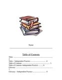 Parts of a Book Lessons - Table of Contents, Index, Glossa