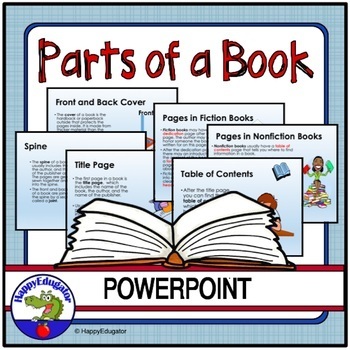 Preview of Parts of a Book PowerPoint and Worksheet