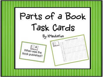 Preview of Parts of a Book Task Cards by KMediaFun