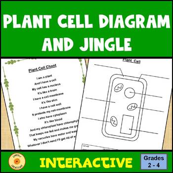 Preview of Plant Cell Diagram and Interactive Memory Jingle ESL ELL Easel Ready