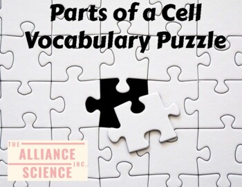 Preview of Parts of a Cell Vocabulary Puzzle - No Prep