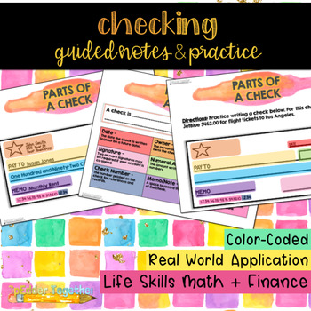 Preview of Parts of a Check: Guided Notes & Practice