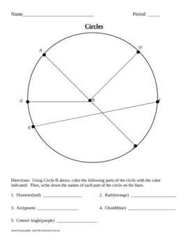 Preview of Parts of a Circle