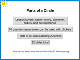 Parts of a Circle 3rd 4th 5th Geometry SMART (iPad Compati