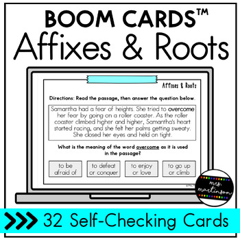 Preview of Affixes & Roots | Boom Cards | Digital Task Cards