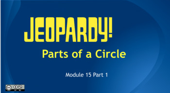 Preview of Parts of a Circle Jeopardy 