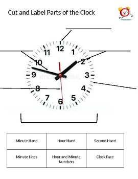 Preview of Parts of a Clock Cut and Label