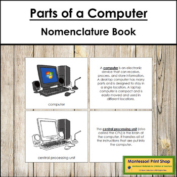 Preview of Parts of a Computer Book - Montessori Nomenclature