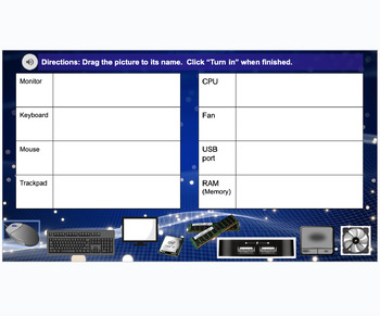 Preview of Parts of a Computer - Drag & Drop Vocabulary Activity