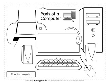 Computer Parts Name, Images, Drawing for kids