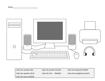 4 Basic Parts of the Computer  Parts  of a Computer  Worksheets Including Laptop Diagram 