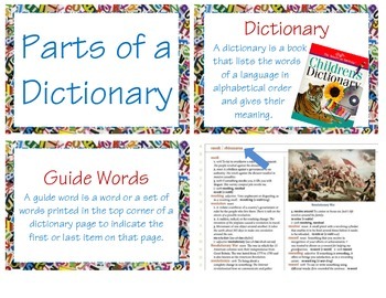 Preview of Parts of a Dictionary (L 2.2e & L 2.4e)
