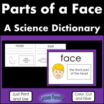Preview of Parts of a Face Color, Cut and Glue Science Dictionary