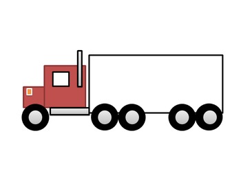 Preview of Farm Semi Truck Cut and Paste Craft Activity!  Practice shapes and fine motor!