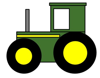 Preview of Farm Tractor Cut and Paste Craft Activity!  Learn shapes and fine motor skills!