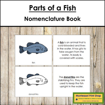 Preview of Parts of a Fish Book - Montessori Nomenclature