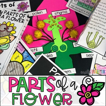 Preview of Parts of a Flower Activities with Diagram, Poster, Reader, Craft & More!