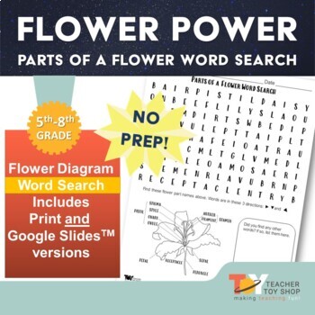 Preview of Parts of a Flower Word Search