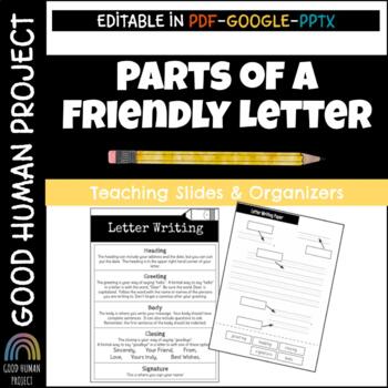 Parts of a Friendly Letter | K-3 | Editable by Good Human Project